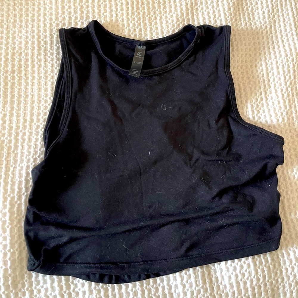 Black crop athletic top